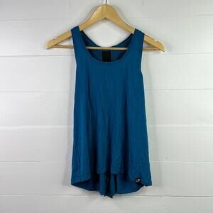 CURVES N COMBATBOOTS Turquoise Blue Racerback Openback Gym Tank Top Size Medium
